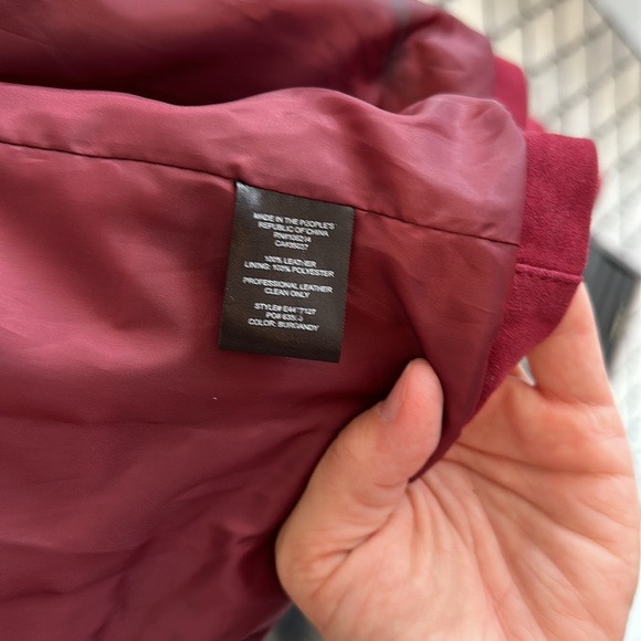 Joe’s Jeans leather Moto jacket XS designer leather suede burgundy - Picture 17 of 17